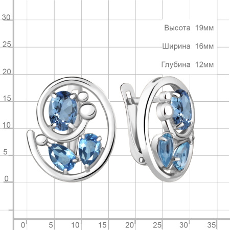 Серьги из серебра с топазами