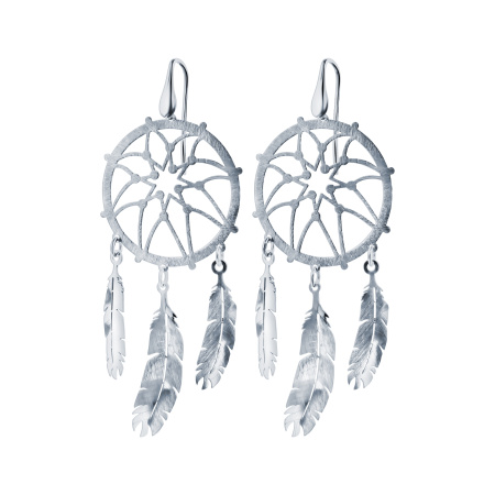 Серебряные серьги «Ловец снов»