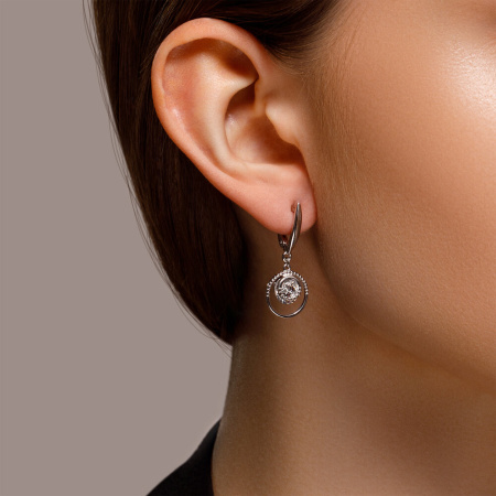 Серьги из серебра с фианитами
