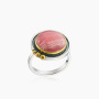 Кольцо из серебра с камнем родохрозит