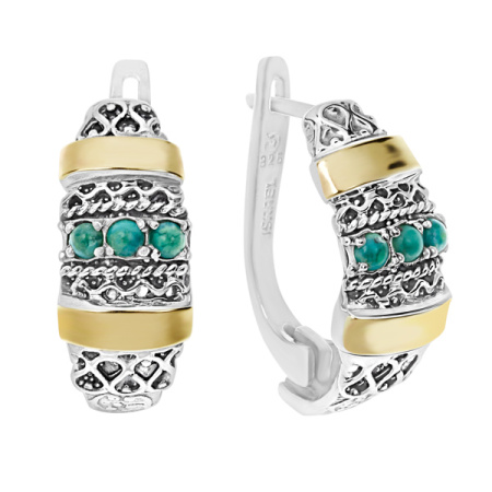 Серьги из серебра с бирюзой