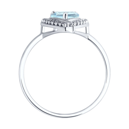 Кольцо из серебра с топазом и фианитами