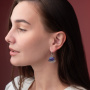 Серьги из серебра 925 Маятник с чароитом