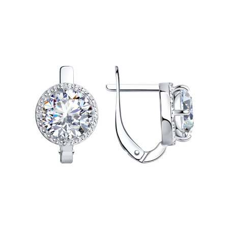 Серьги из серебра с фианитами SOKOLOV