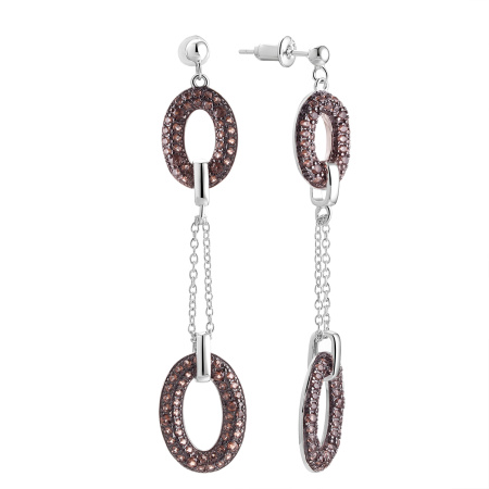 Серьги из серебра с фианитами