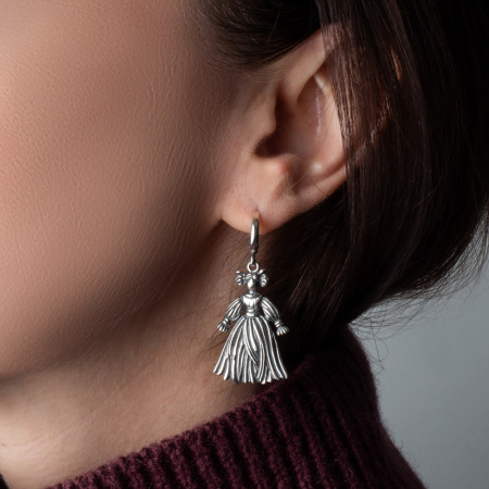 Серьги из серебра «Соломинка»