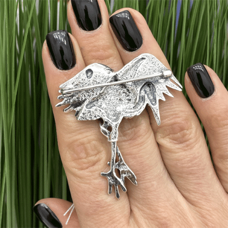 Серебряная брошь «Аист»