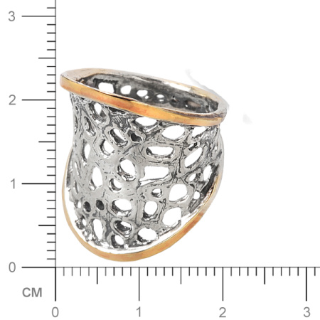 Серебряное кольцо с золотом