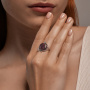 Серебряное кольцо с корундом «Гранат»