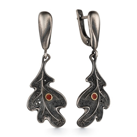 Серебряные серьги «Дубовые листья»