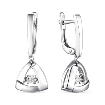 Серьги из серебра с бриллиантом