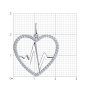 Подвеска из серебра в форме сердца с фианитами