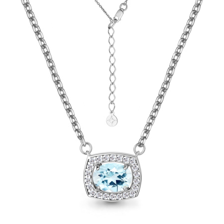 Колье из серебра с топазом и фианитами