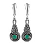 Серьги из серебра «Узел» с ониксами