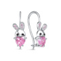Серьги из серебра с кварцем и фианитами «Зайка»