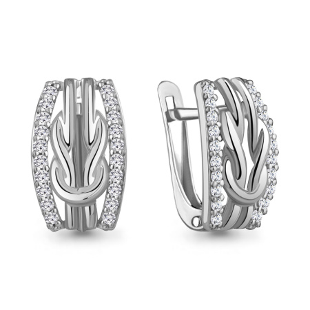 Серьги из серебра с фианитами