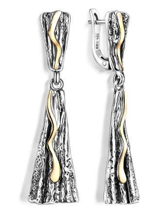 Серебряные серьги с золотом