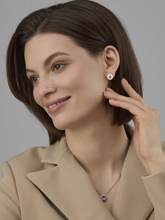 Серьги из серебра с бриллиантом