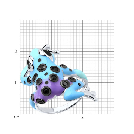 Кольцо «Лягушка» Sokolov из серебра с эмалью