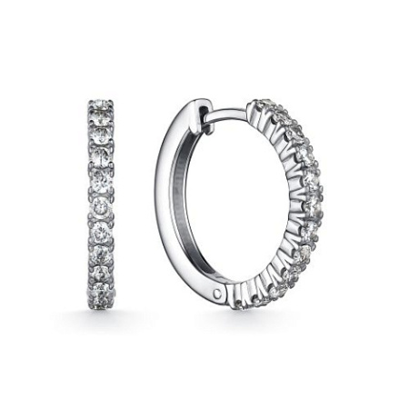 Серьги из серебра с фианитами