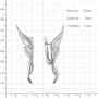 Серьги из серебра с фианитами «Крылья»