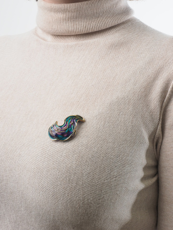 Брошь из серебра с витражной эмалью