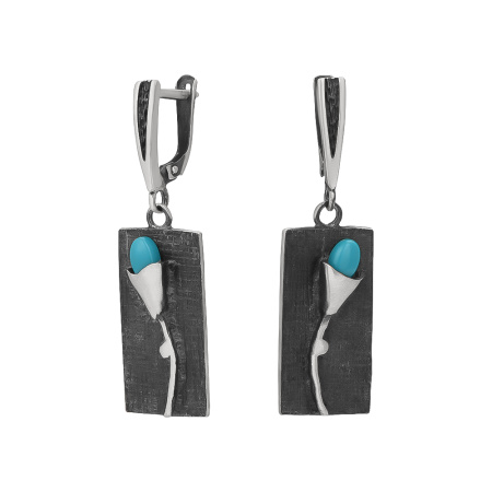Серьги из серебра с бирюзой