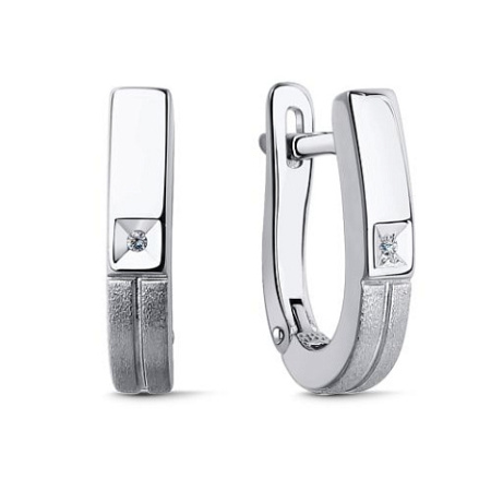 Серьги из серебра с бриллиантом