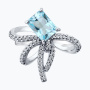 Кольцо из серебра с топазом и фианитами «Бантик»