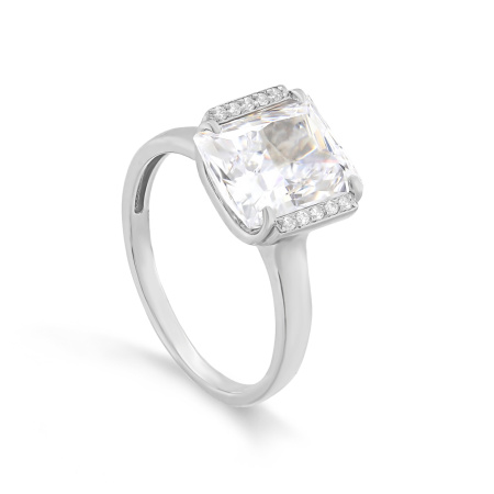 Кольцо из серебра с бриллианитом и фианитом