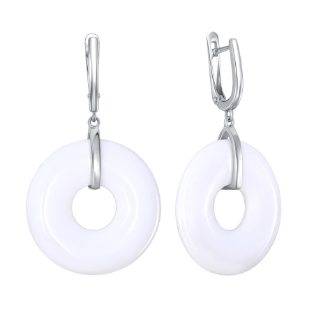 Серебряные серьги с керамикой «Бублик»