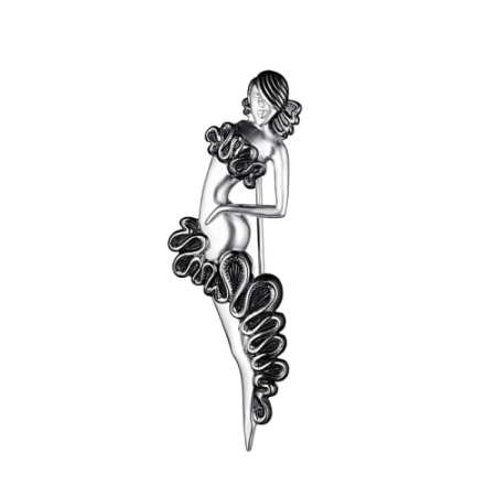 Брошь из серебра «Дама Латинка»