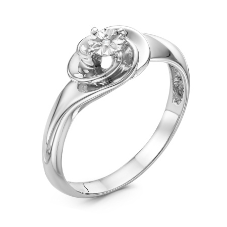 Серебряное кольцо с бриллиантом