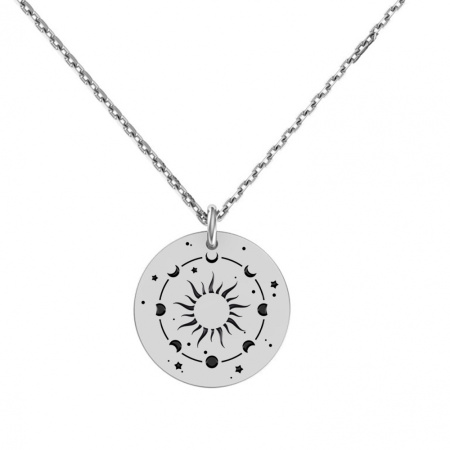 Серебряное колье «Мир» с чёрной эмалью