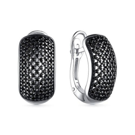 Серьги из серебра с фианитом