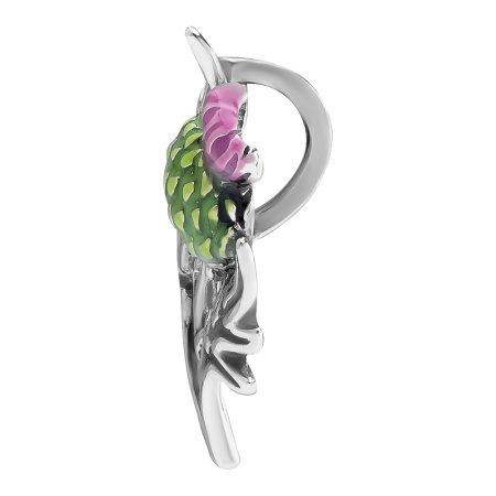 Подвеска из серебра «Чертополох» с эмалью