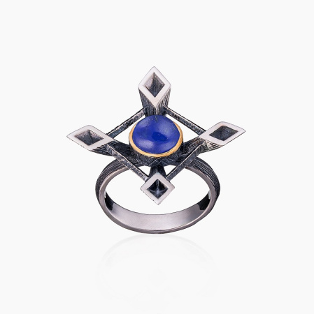 Серебряное кольцо «Полярис» с лазуритом