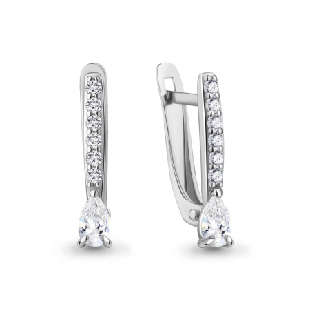 Серьги из серебра с фианитами