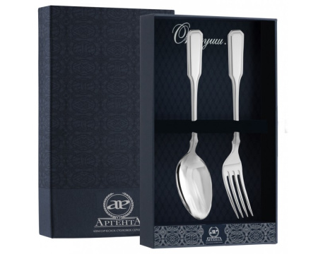 Серебряный набор «Русский» столовая ложка и вилка