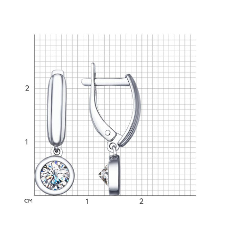 Серьги из серебра с фианитами