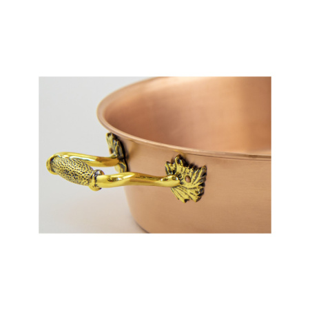 Медный таз для варенья 4,5 л «Лист»