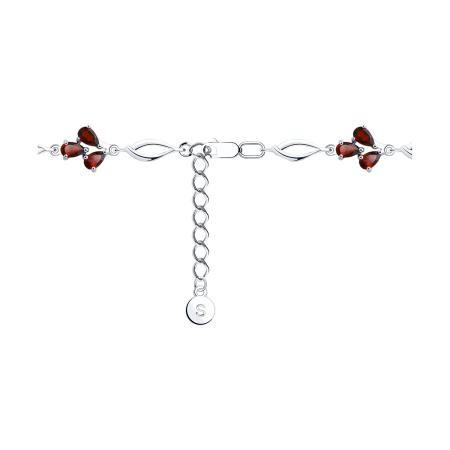 Серебряный браслет с гранатом