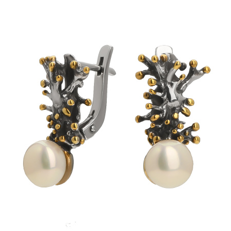 Серьги из серебра с жемчугом