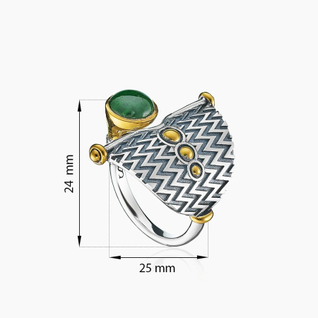 Серебряное кольцо «Нефритовый Парус»