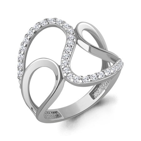 Кольцо из серебра с фианитами