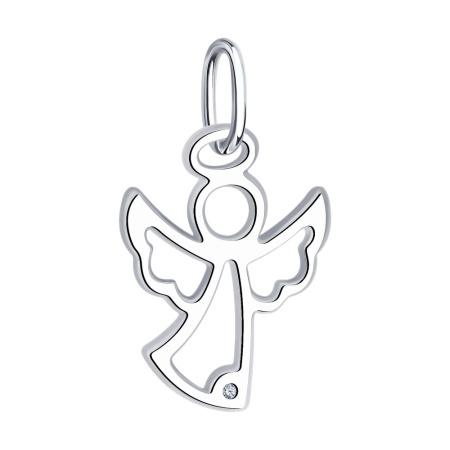 Сербряная подвеска SOKOLOV «Ангелок» с бриллиантом