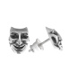 Серьги-пусеты из серебра «Маска»