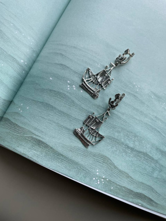 Се6ребряные серьги «Корабли»