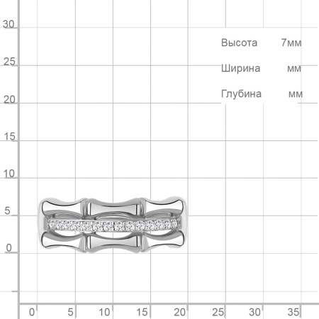 Кольцо из серебра с фианитами