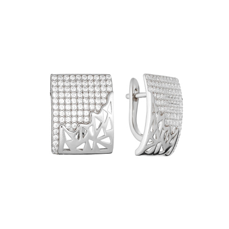 Серьги из серебра с фианитами